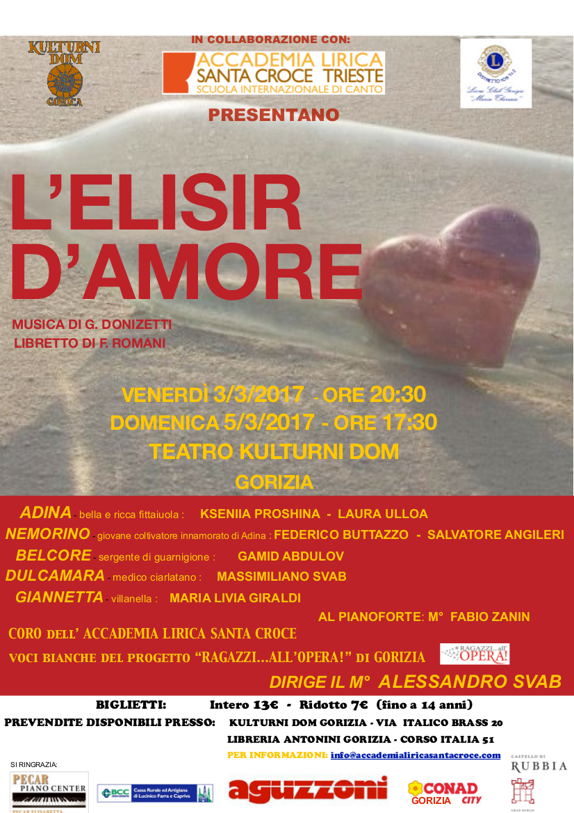 L'ELISIR D'AMORE (Ljubezenski napoj)
